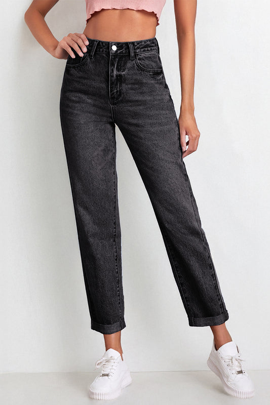 Casual Mid Rise Solid Slim Fit Jeans - Charcoal