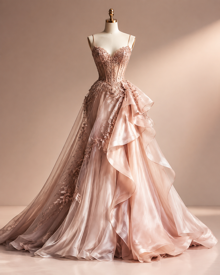 Rose-gold editorial still life of calendar and invoices showing apparel working-capital timing gap