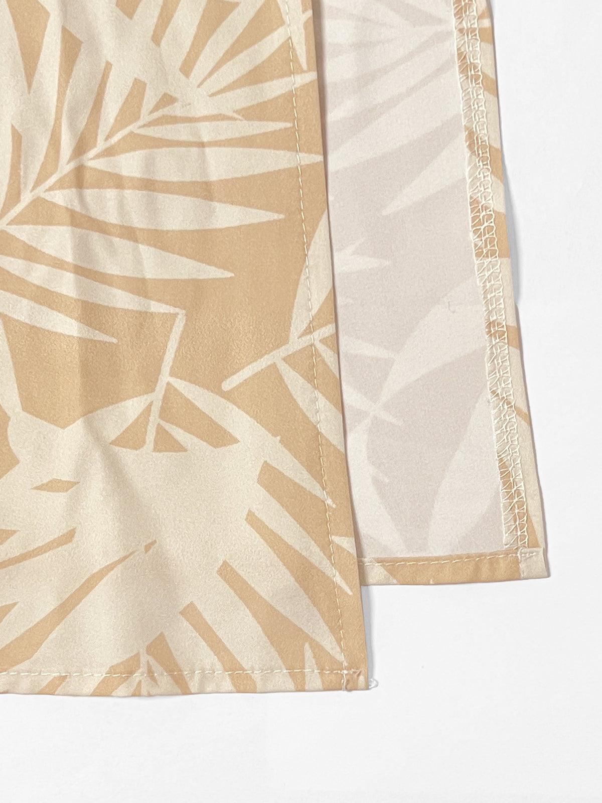 Classy Allover Print Batwing Sleeve Side Slit Maxi Dress - BEIGE