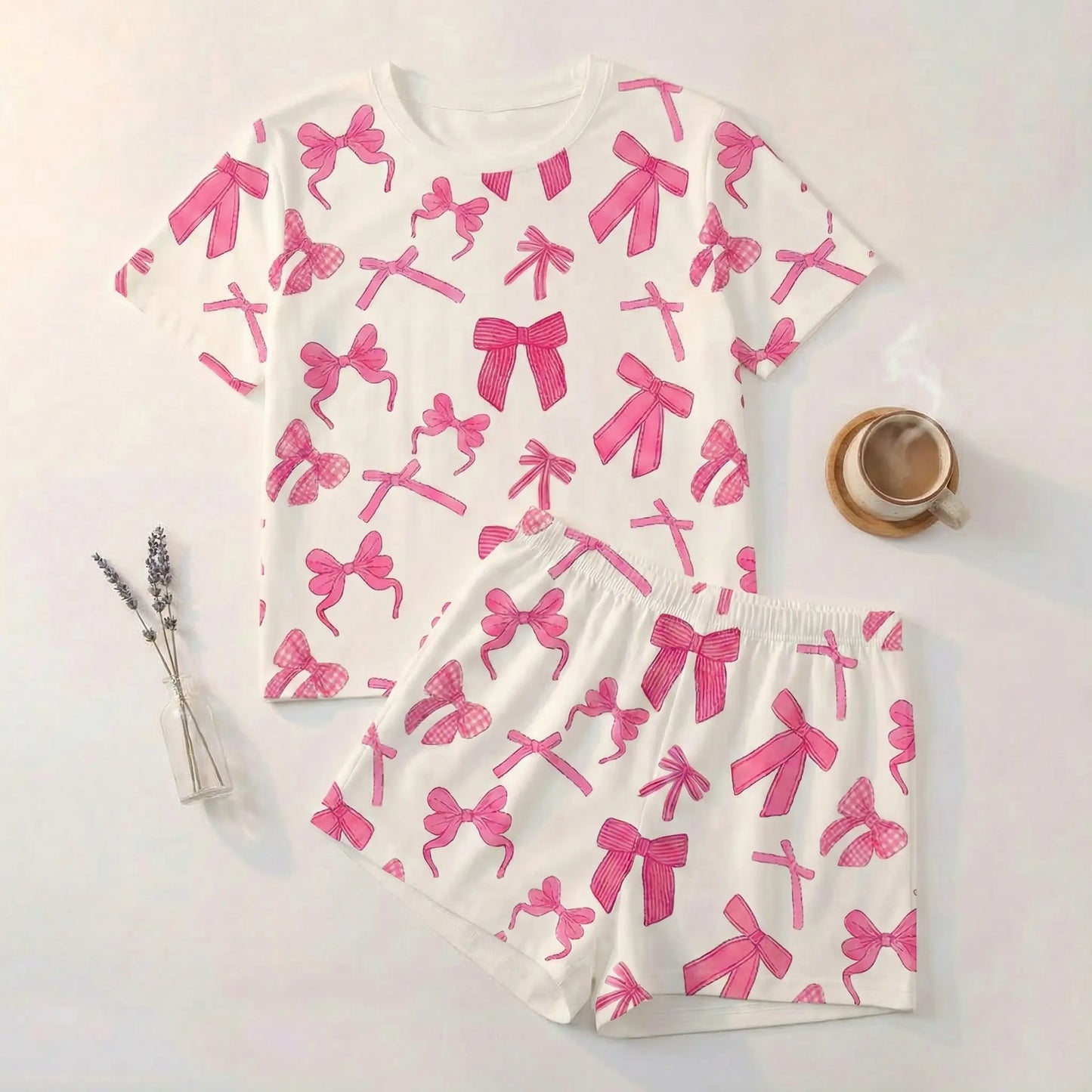 HUOHULI Pink Leopard Print Pajama Set - Main