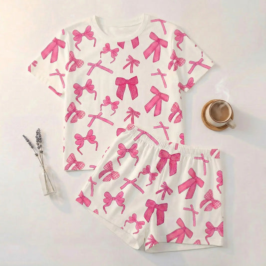 HUOHULI Pink Leopard Print Pajama Set - Main