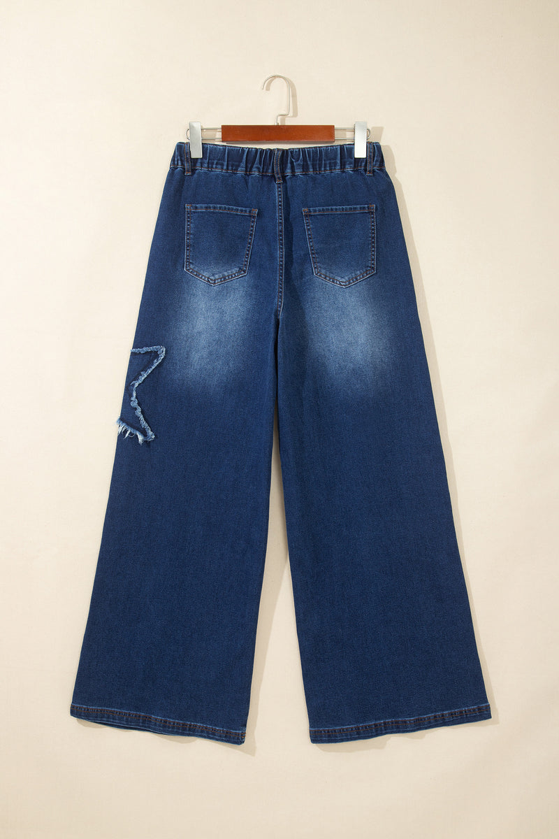 Ashleigh Blue Star Decorated Wide Leg Jeans